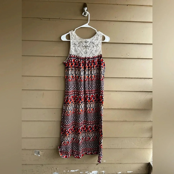 Vintage Lucky Brand Boho Maxi Dress with Crochet Detail - Size M - Picture 6 of 6